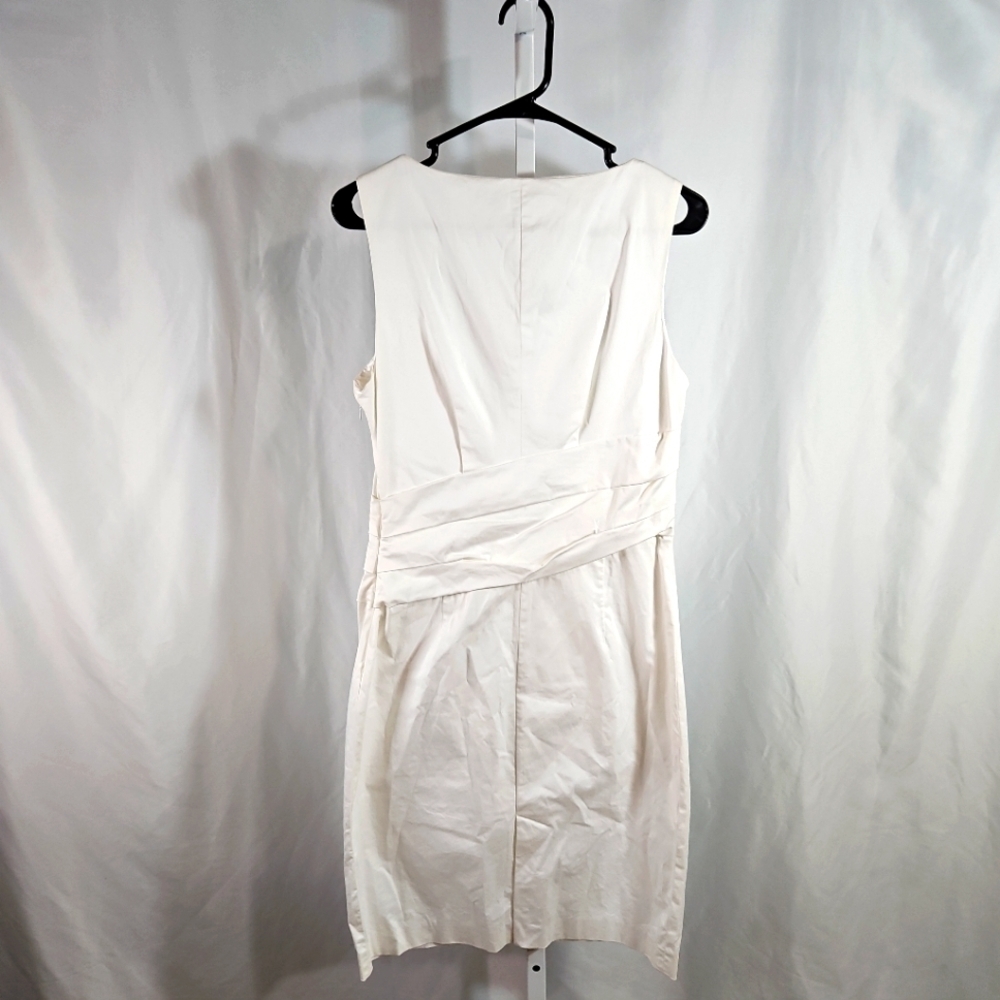 Sisley White Cotton Dress Size Medium - Picture 6 of 8